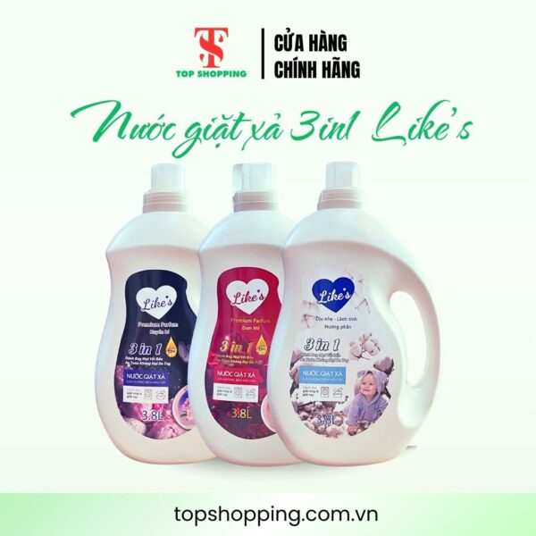 Nước giặt xả LIKE'S 3IN1 3800ml
