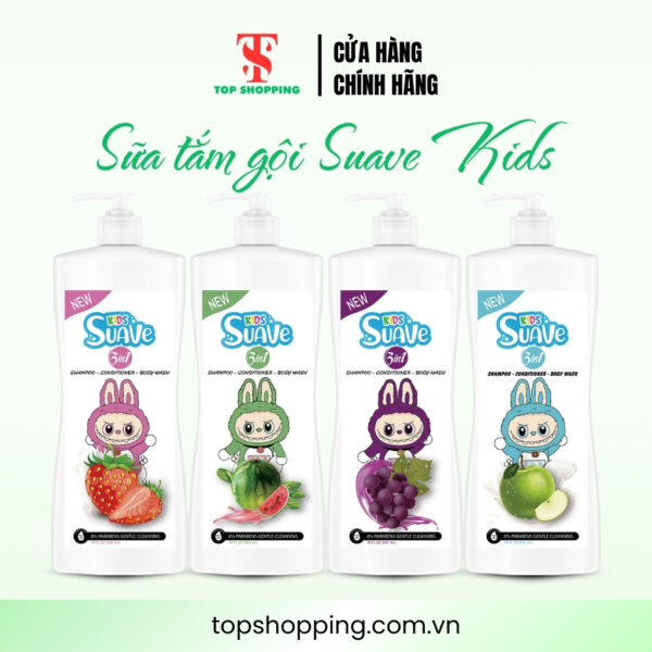 Sữa tắm gội Suave Kids 532ml (New)