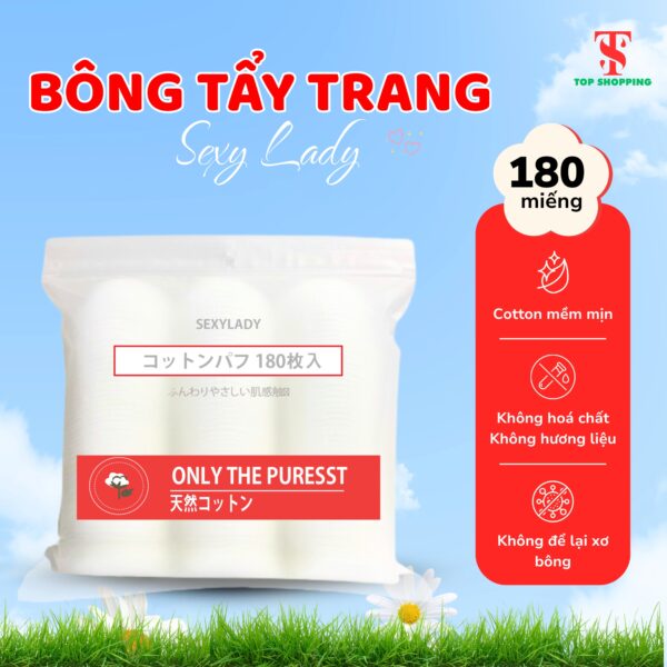 Bông tẩy trang Sexy Lady 180 miếng tròn