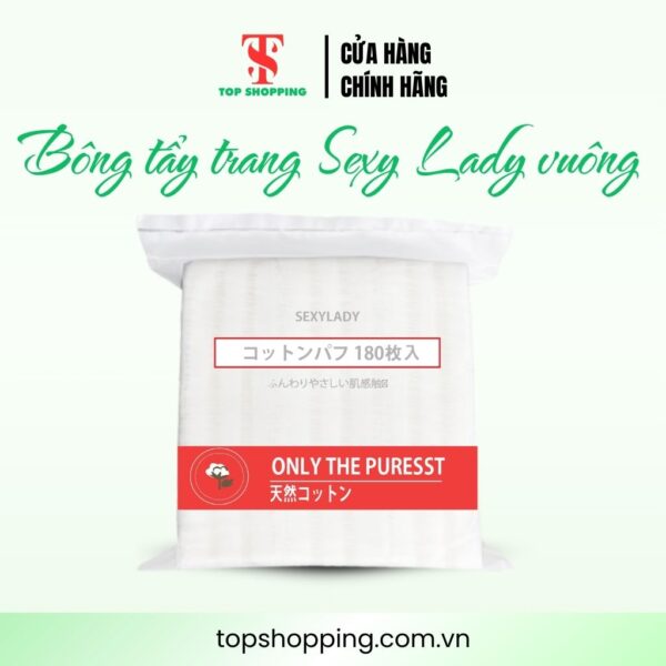 Bông tẩy trang Sexy Lady 180 miếng vuông