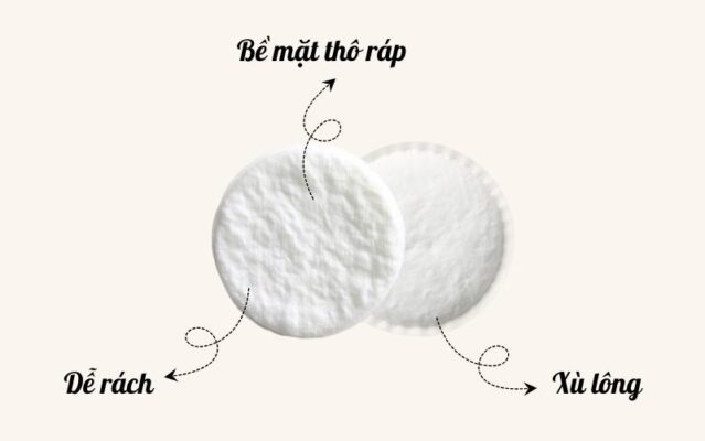 Bông tẩy trang kém chất lượng