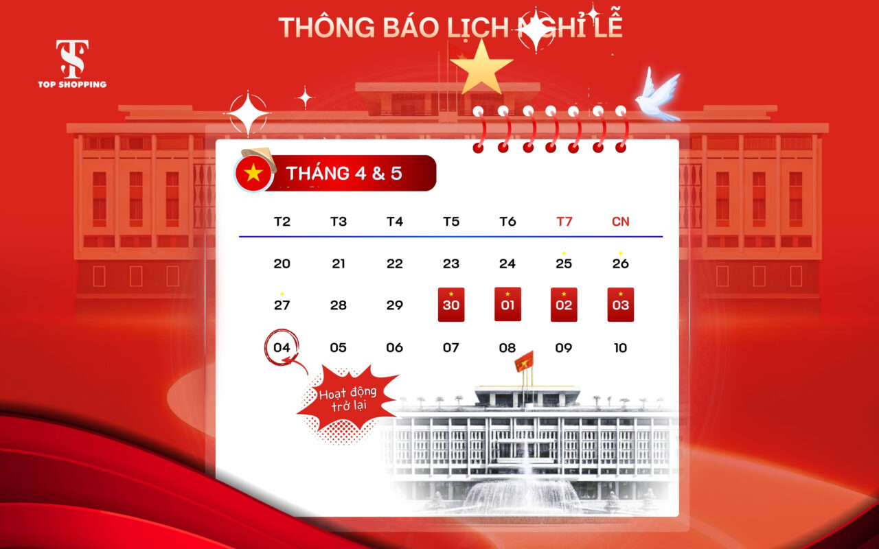 Thông báo lịch nghỉ lễ 30.4-1.5