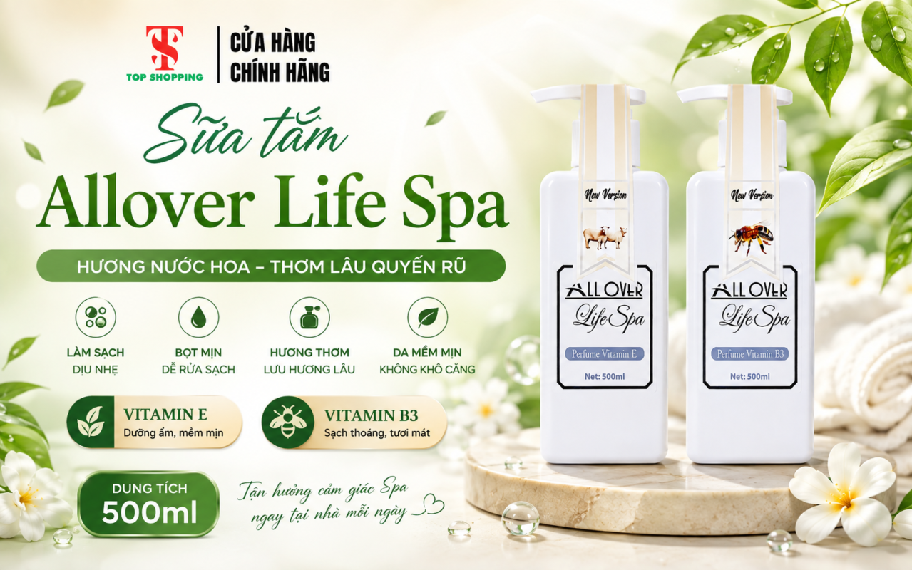 Sữa tắm Allover Life Spa chính hãng